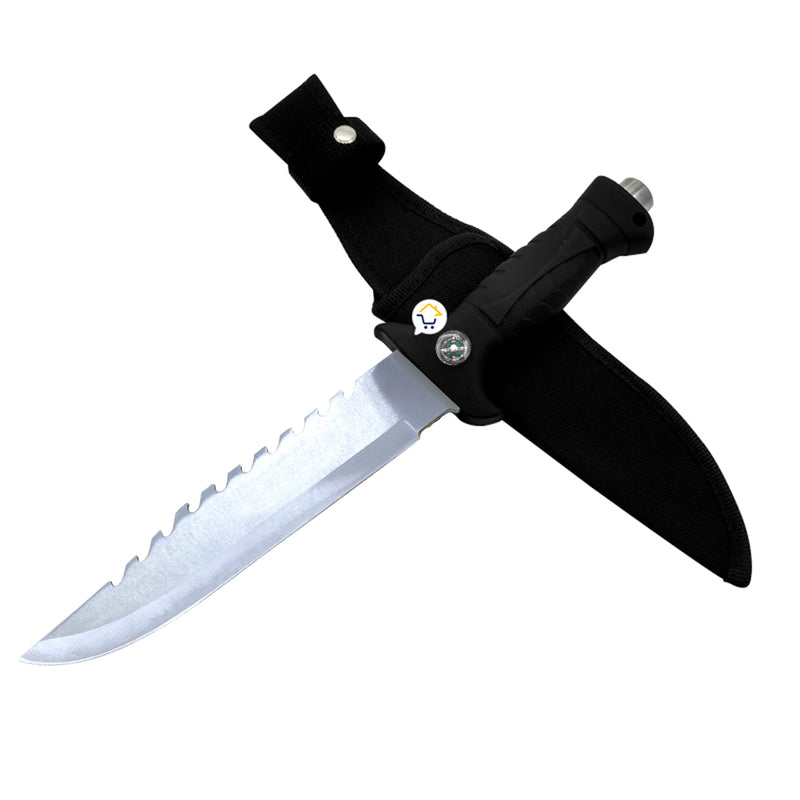 Cuchillo Táctico Camping Supervivencia Pesca + Estuche Rambo 🔪