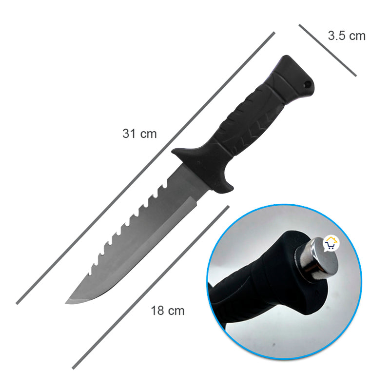 Cuchillo Táctico Camping Supervivencia Pesca + Estuche Rambo 🔪