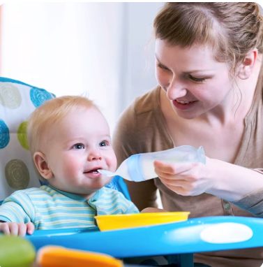 Cuchara alimentada para bebê em silicone